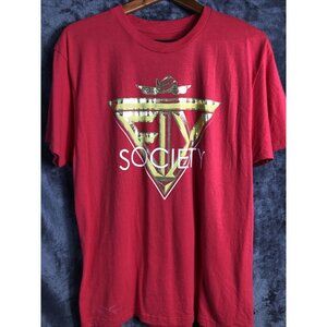 Mens Fly Shirt Society Gold Graphic Red Size L